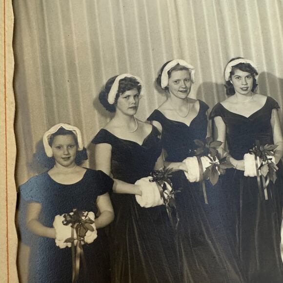 1940s 1950s Wedding portrait in folding picture frame 8x10 instant family - Picture 5 of 11